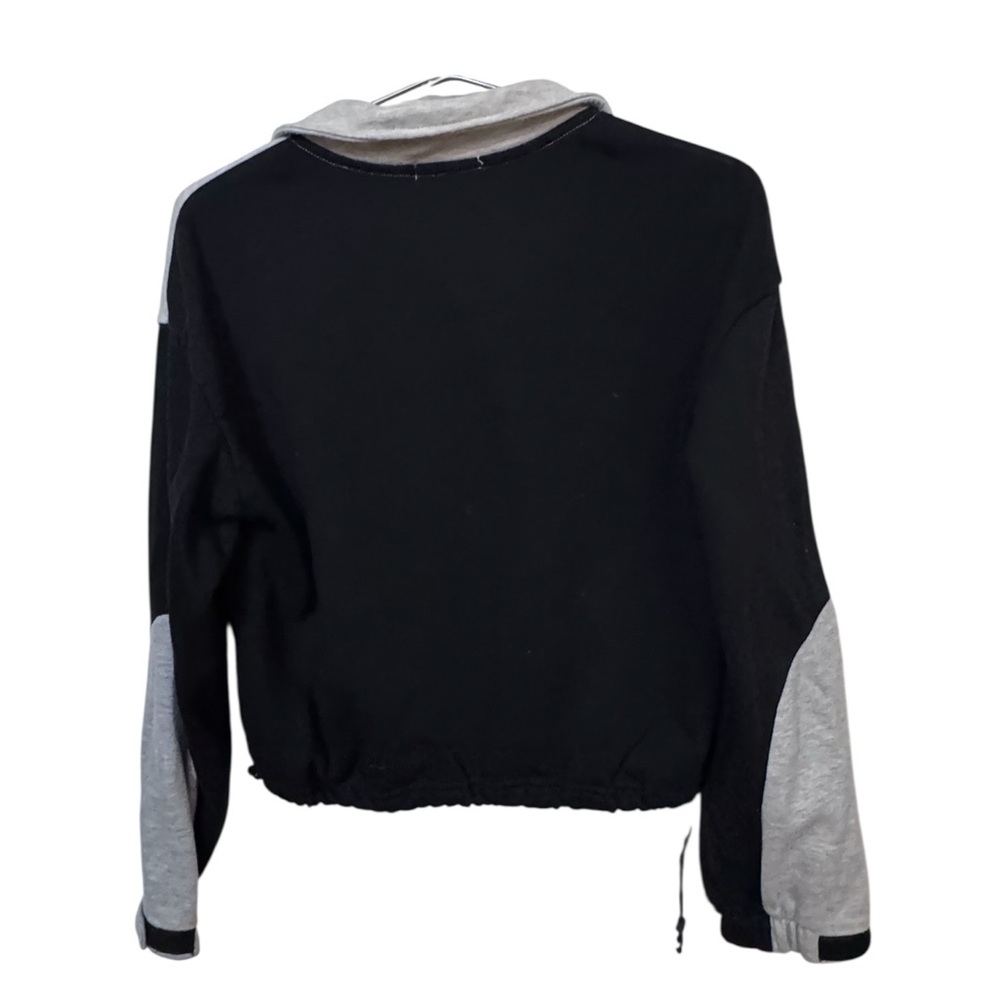 Garage Pullover Gray & Black Block Color Quarter Zip Sweatshirt Women’s M - Picture 2 of 3